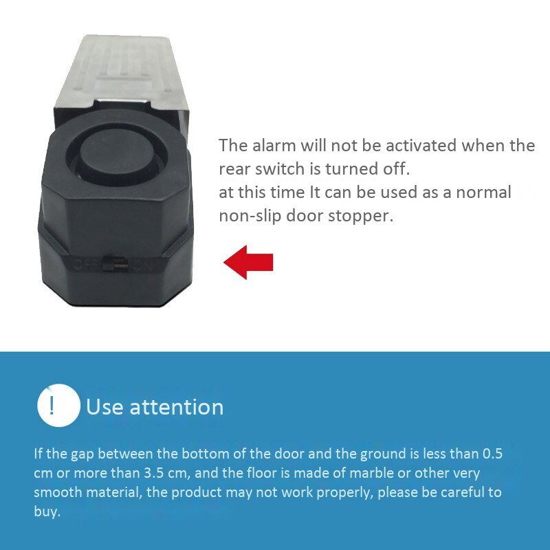 100 DB Door Stop Block Alarm Anti Theft Burglar Stopper Home Security System Wedge Shaped Door Stop Stopper Alarm