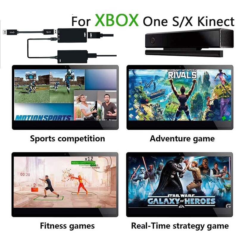 USB 3.0 Adapter For One S SLIM/ ONE x Kinect Adapter Power Supply Kinect 2.0 Sensor For Windows 8//8.1/10 US Plug