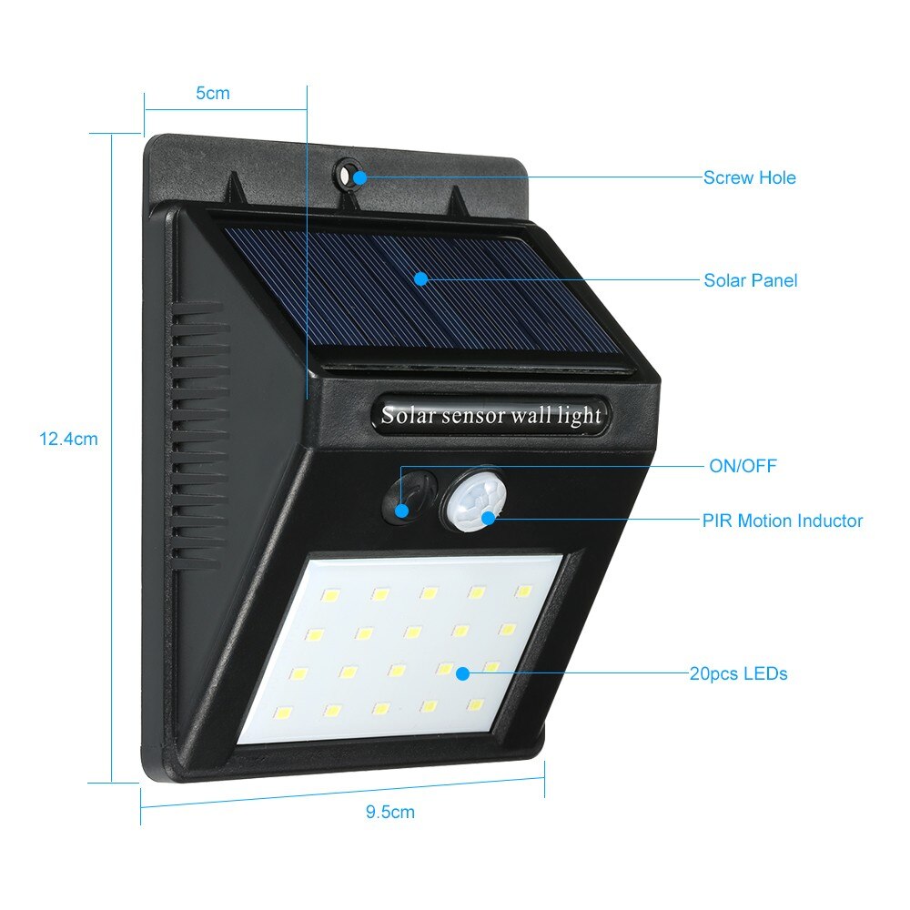 Solar Pir Motion Sensor Energiebesparende Sensor Night Lights