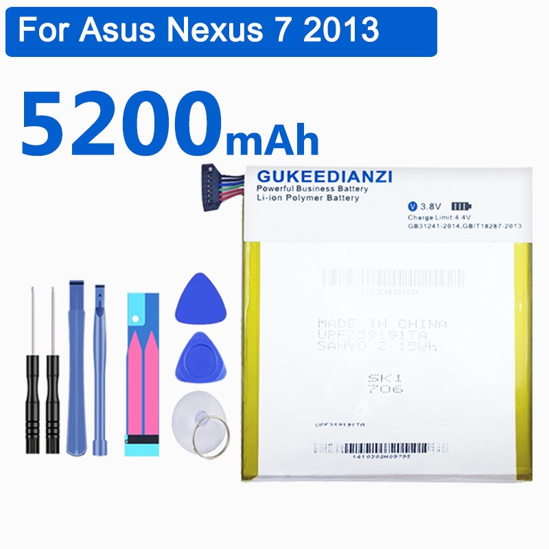 Gukeedianzi 5200Mah C11P1303 Vervangende Batterij Voor Asus Google Nexus 7 ME571 ME57K ME57KL K009 K008 + Nexus7 Power bank