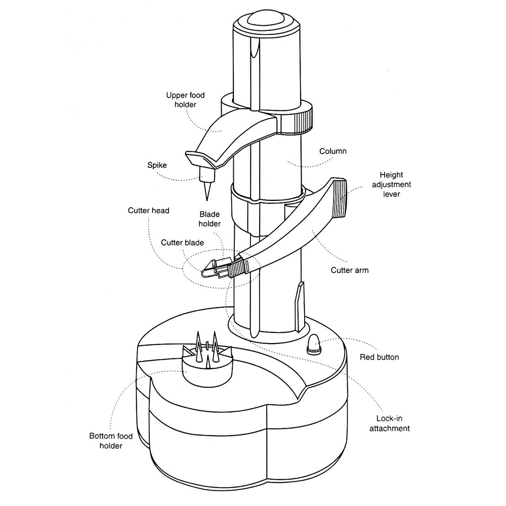 Multifunctionele elektrische schilmachine voor fruit en groenten, automatische roestvrijstalen appelschiller, keuken-aardappelsnijder, zwart