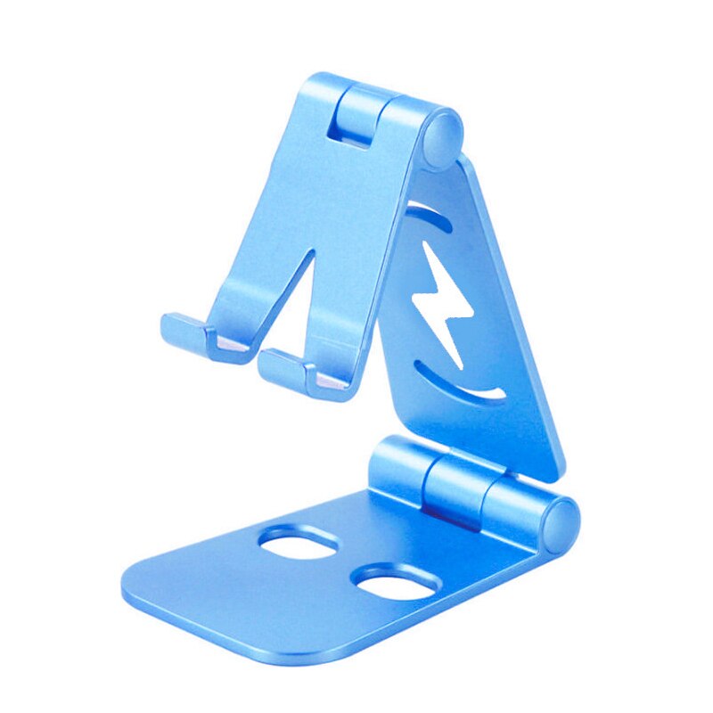 Mobile Desktop Lazy Double Folding Stand Holder Suitable For IPad Tablet Charging Base Adjustable Stand Holder For Mobile Phone: blue