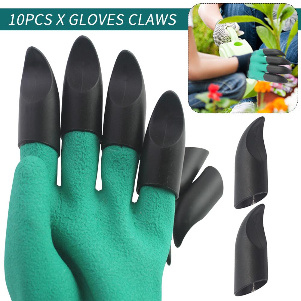 10Pcs Beschermende Planten Vingertoppen Cap Punctie Slip Porren Praktische Zwart Duurzaam Tuin Handschoenen Klauwen Voor Graven