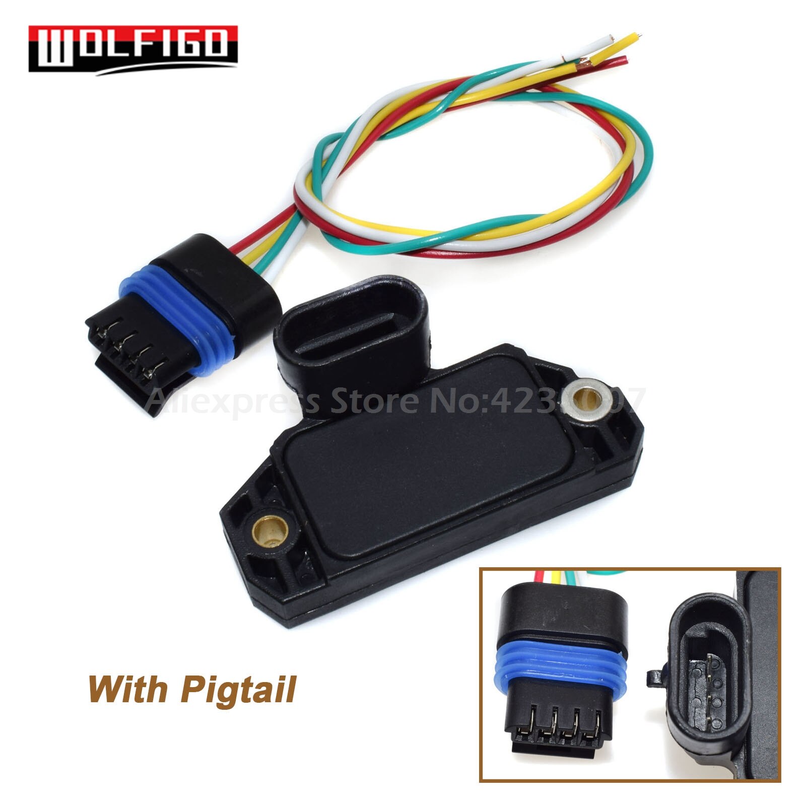 Wolfigo for g-mc chevrolet cadillac buick isuzu sytytyksen ohjausmoduuli sytytin pistokejohtosarjan liittimellä 10482803, 8104828030: Letillä