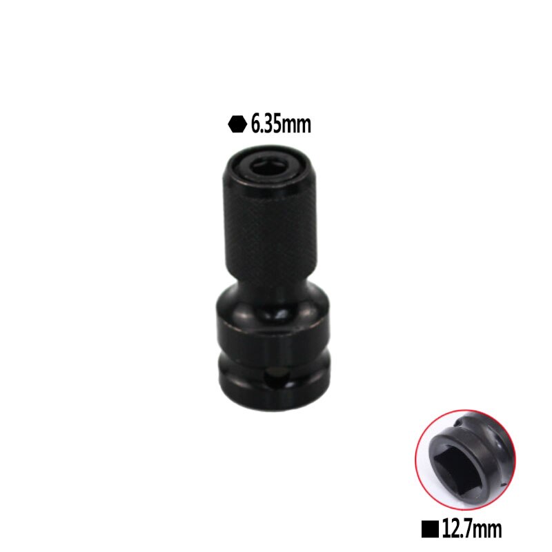 Quick Release 1/2 Inch Square Drive to 1/4 Inch Hex Female Socket Adaptor Conversion for Impact and Ratchet Wrench: Default Title
