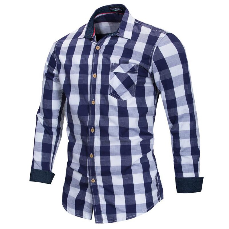 Eurokoko xxxl miesten ruudullinen paita pitkähihainen rento denim paita miesten streetwear bisnespaita camisa masculina