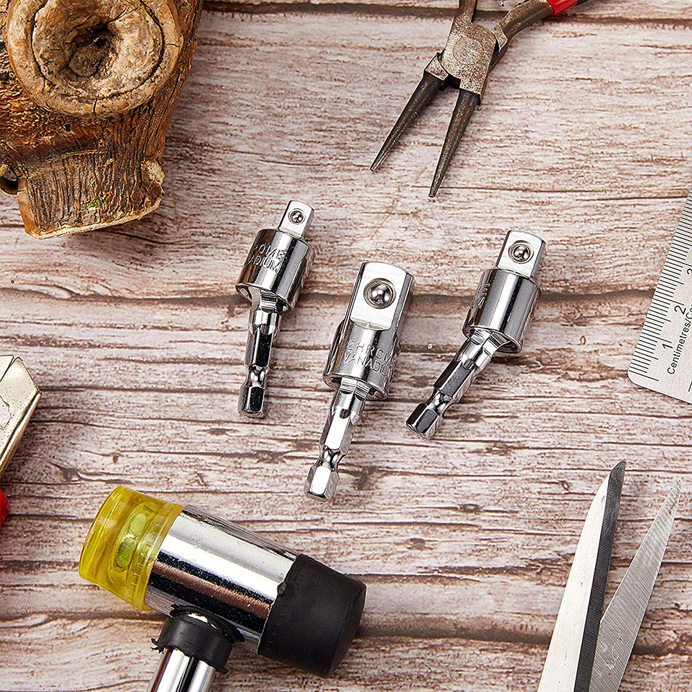 Power Drill Sockets Adapter Set Impact Driver Adapter 360 Degree Rotatable Socket Adapter Socket to Drill Adapter