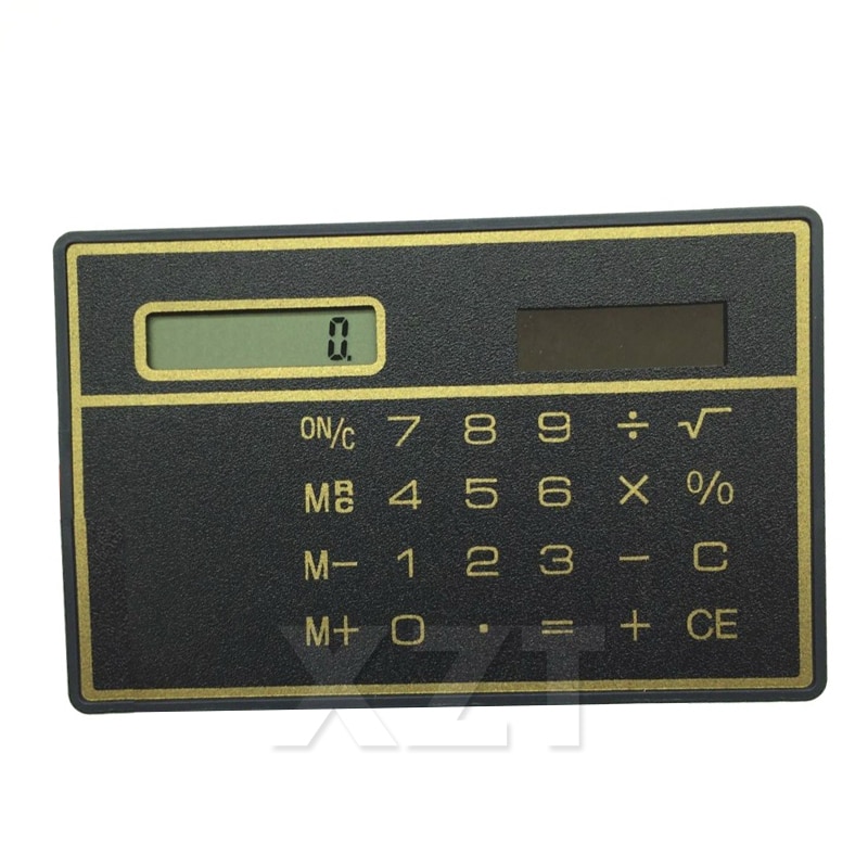 10pcs/Lot Newest Slim Credit Card Calculator Solar Power Pocket Calculator Novelty Small Travel Compact Calculator