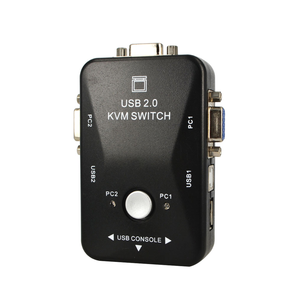 Kebidumei KVM Switch 2-Poort Mini-Auto USB KVM Switch USB 2.0 1920*1440