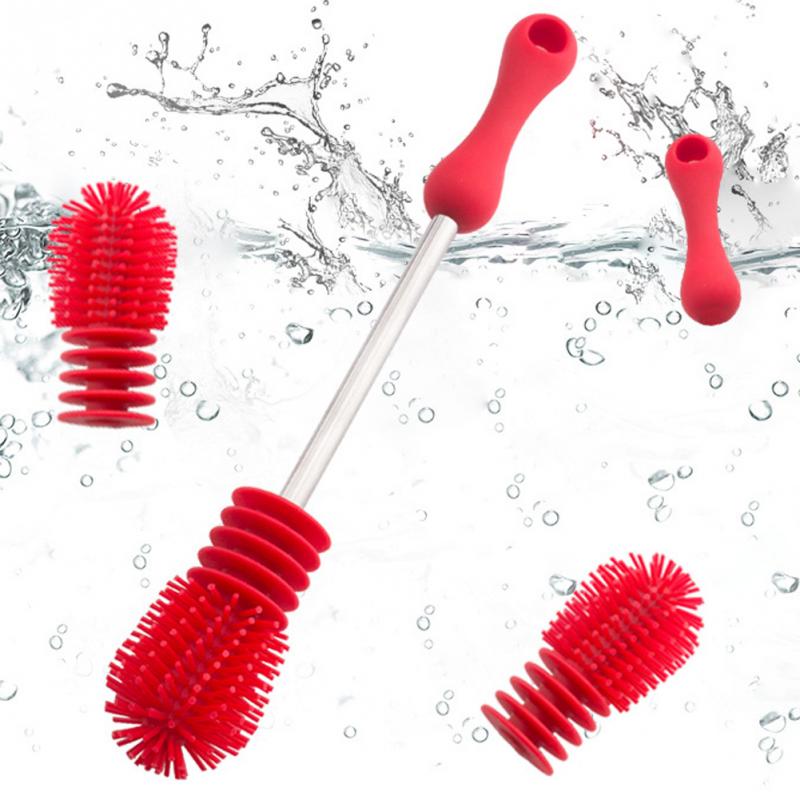 Creatieve Fles Borstel Unieke Voor Baby Flessen Schrobben Silicone Cleaning Tool Keuken Cleaner Voor Wassen Cleaning