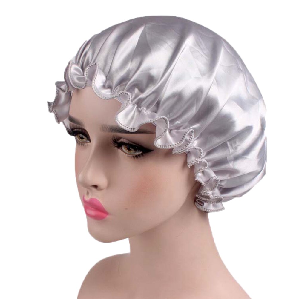 Lady night slaapmuts, lang haarverzorging, chemo muts, satijnen glanzende zijdezachte kanten kap, tulband, haarverzorgingsmuts, hoofddoek
