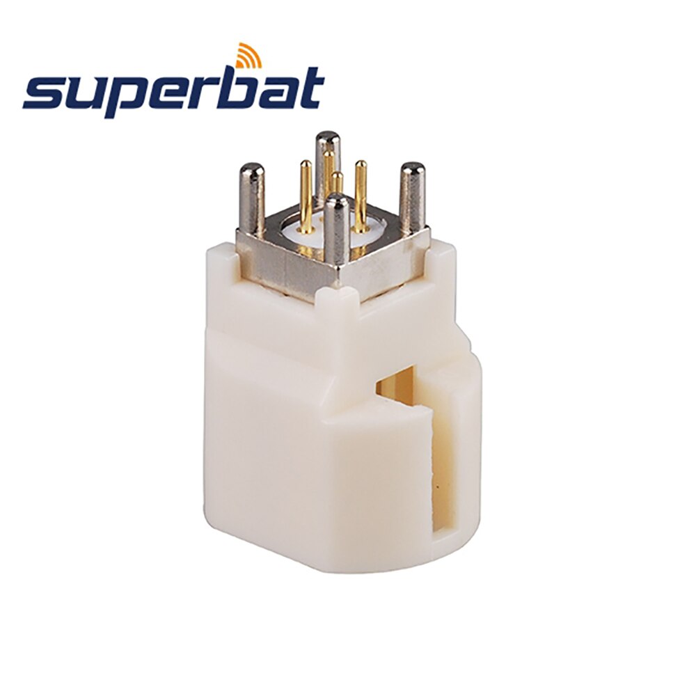 Superbat 10 stücke Fakra B Weiß/9001 HSD Stecker Männlich PCB montieren RF Koaxial Stecker für Drahtlose und GPS anwendungen
