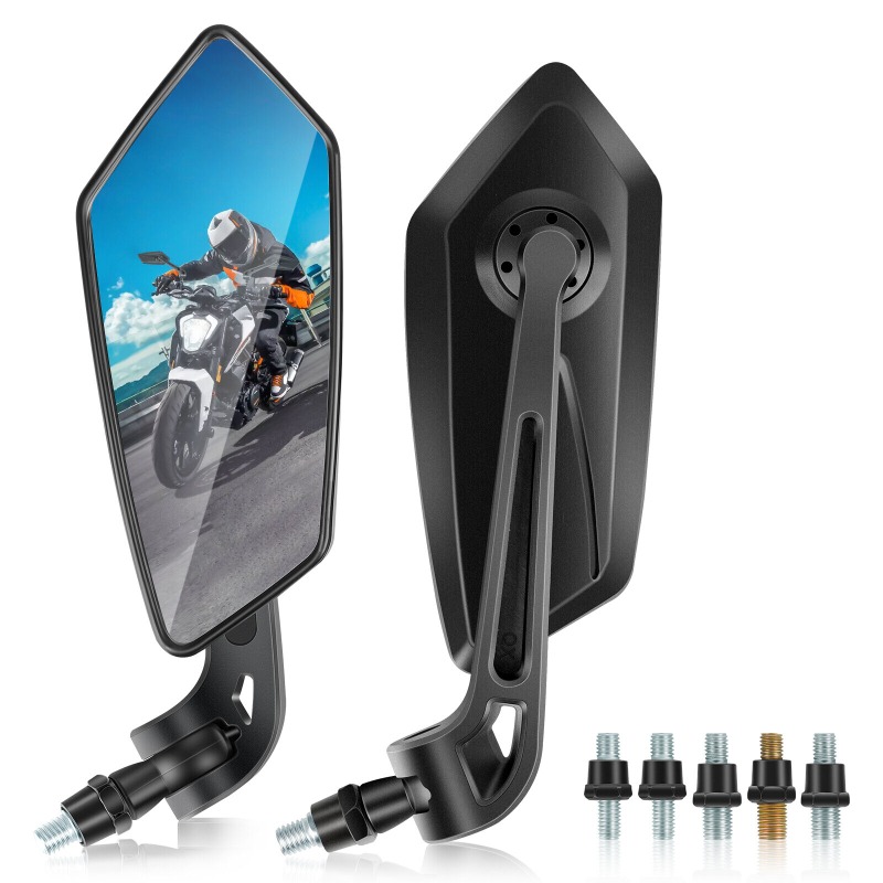 Espejos retrovisores ajustables para manillar de motocicleta, espejos finales de barra para Cafe Racer, Scooter, Motocross, accesorios de ciclismo de 8/10mm: Default Title