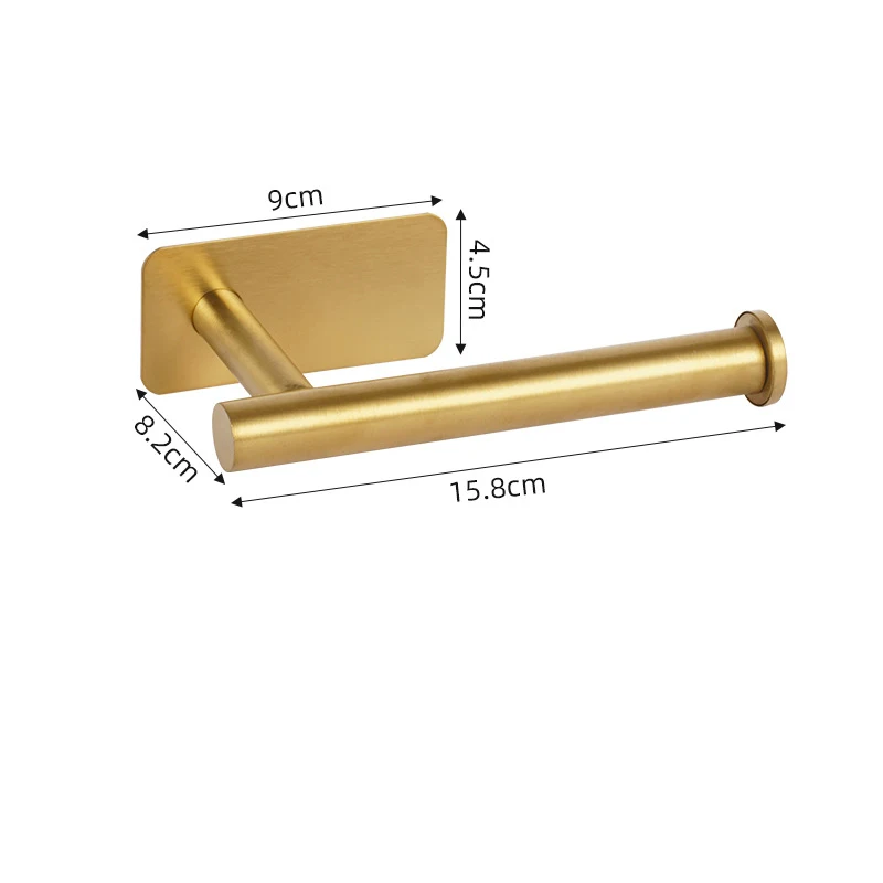 Selvklebende toalettrullholder til papirhåndkle, organizer, hullfri veggmontering, oppbevaring til kjøkken og bad, uten boring, papirdispenser: Oransje