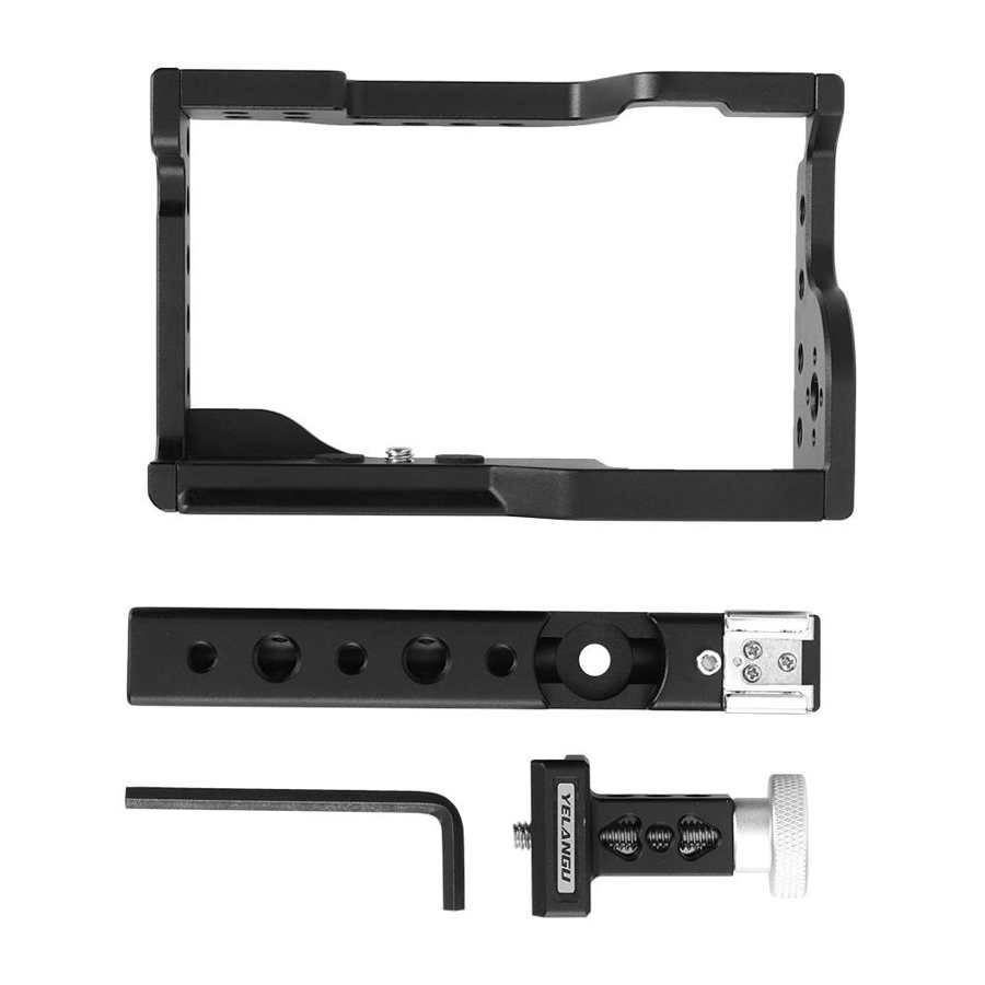 YELANGU C17 Kit Gaiola de Liga de Alumínio com Alça para Sony A6600/Alpha 6600/ILCE-6600 Mirrorless Câmera com 1/4 3/8 ''parafuso buraco