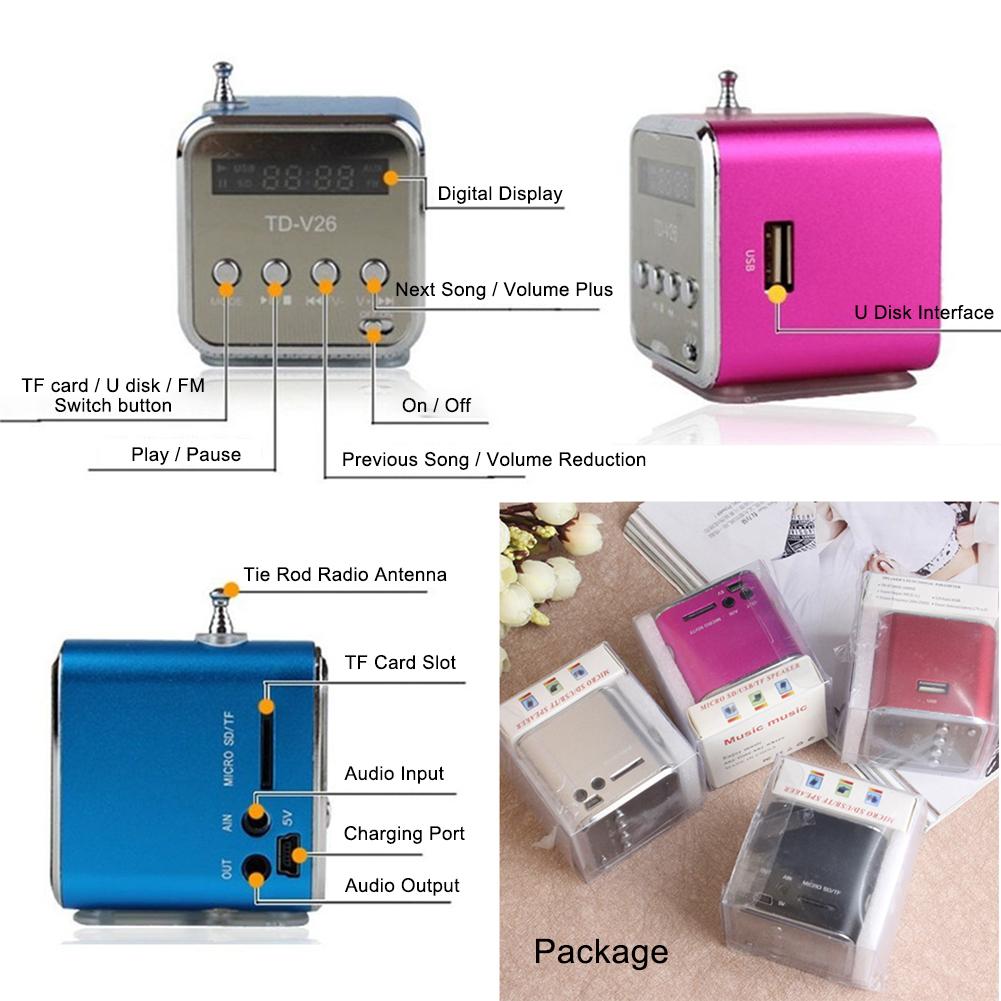 Draagbare Mini Speaker Sd Tf Card Micro Usb Stereo Soundbar Super Bass Fm Radio Ib Mp3 Mp4 Muziekspeler Luidsprekers