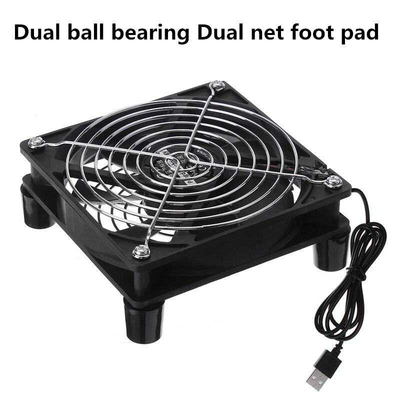 DC 5V 12 CENTIMETRI router Ventola Di Raffreddamento FAI DA TE di Raffreddamento del PC TV scatola Tranquillo E Silenzioso di Alimentazione USB Ventola da 120mm USB TV scatola Gatto A Banda Larga di Raffreddamento cremagliera di Supporto: 2 net foot pad