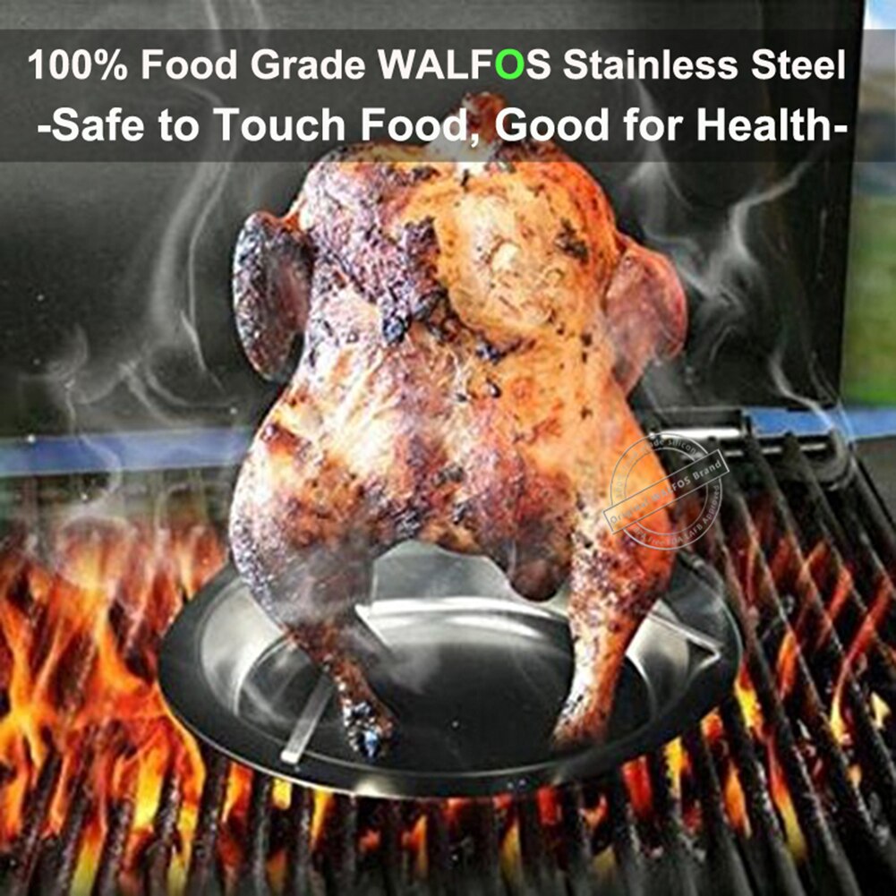 Plateau Vertical pour poulet grillé, avec bol, pour rôtir la volaille, antiadhésif, outils de cuisson pour BBQ