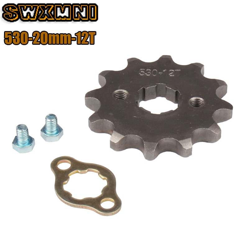 Voor Motor Tandwiel #530 12T 17Mm 20Mm Voor 530 Ketting Met Retainer Plaat Locker Motorfiets Dirt bike Pitbike Atv Quad Onderdelen