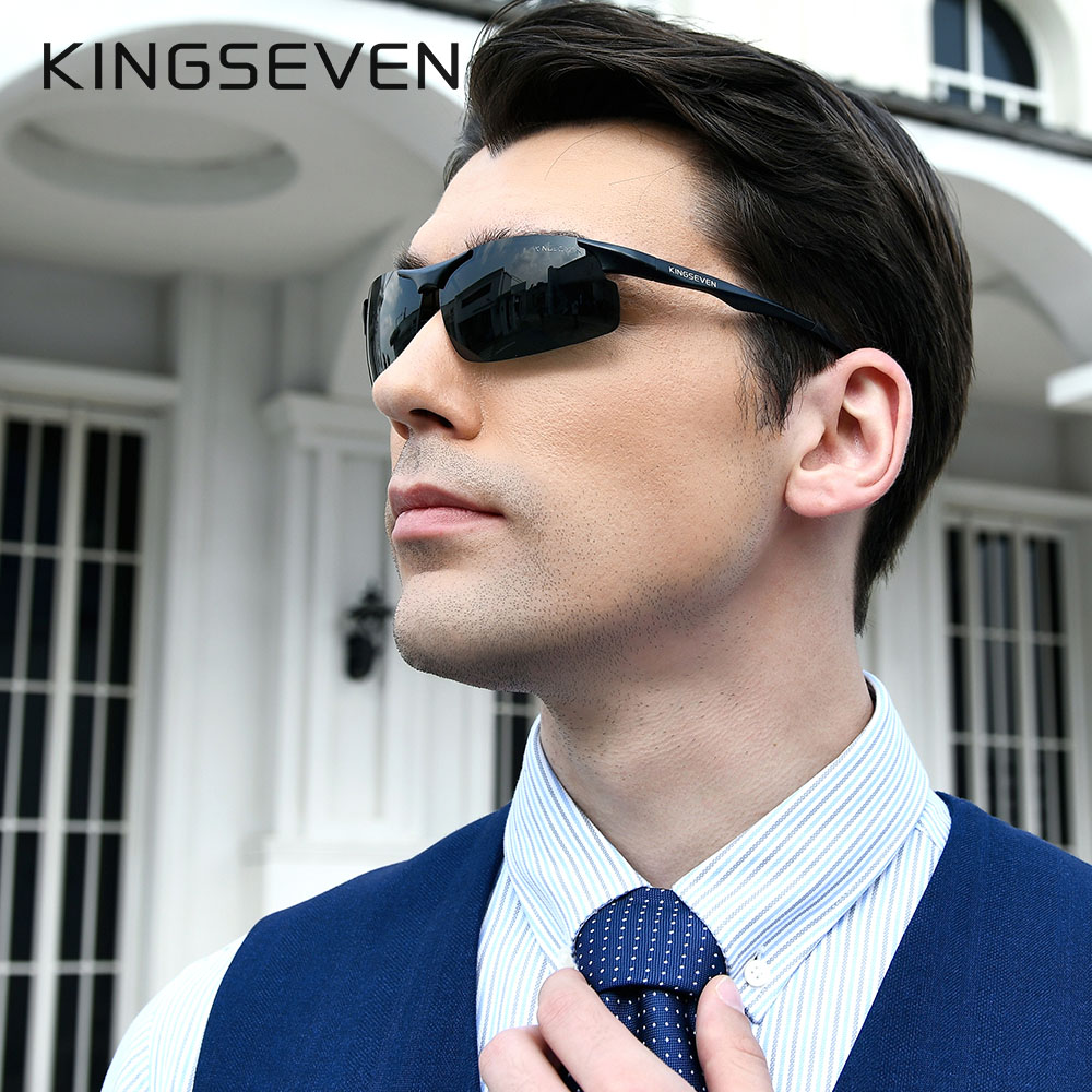 KINGSEVEN Cycling Polarized UV400 Sunglasses Men Aluminum Driving Mirror Lens Male Sun Glasses Aviation Women For Men Eyewear