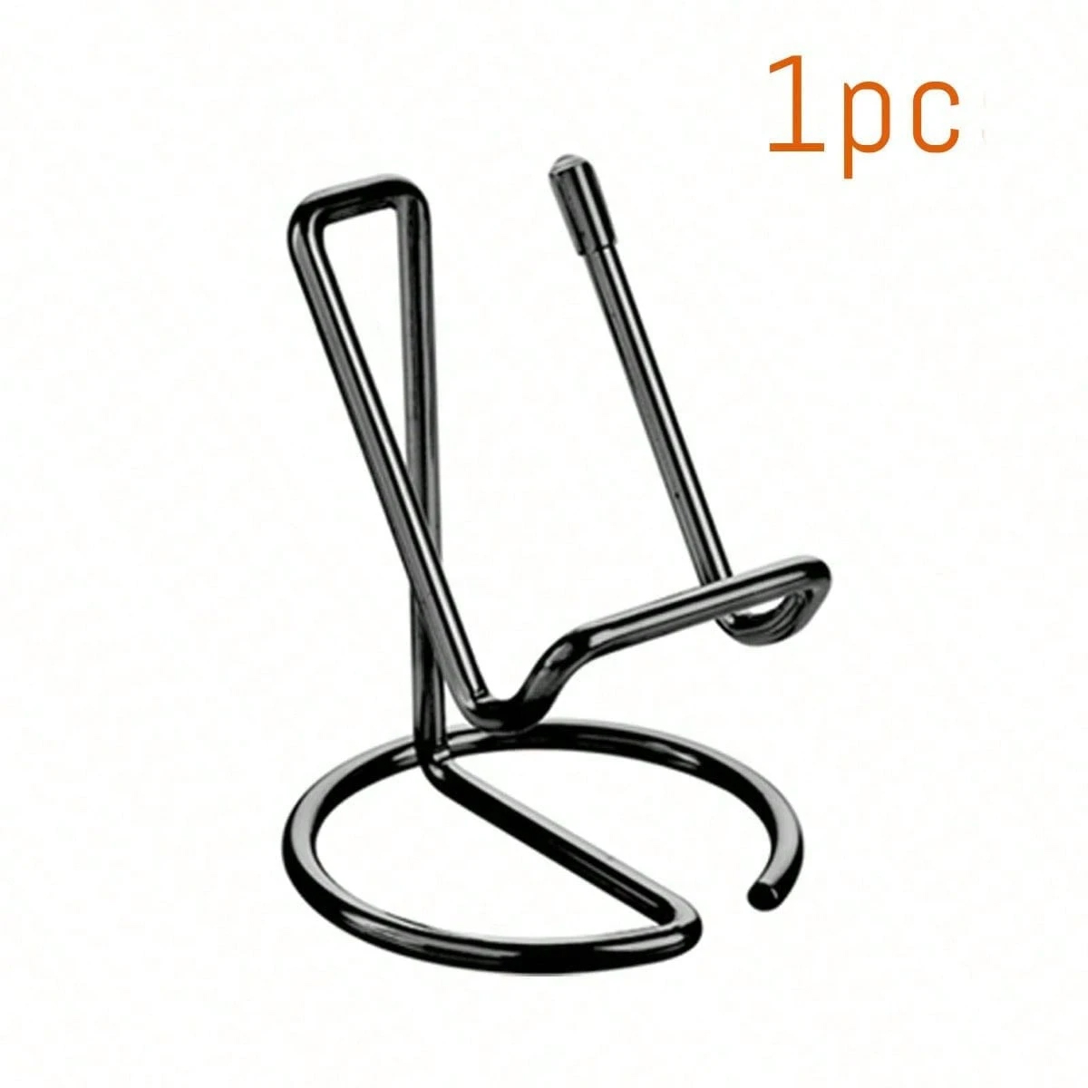 Suporte de telefone de metal com fio de ferro, suporte minimalista de ferro para telefone/tablet, suporte criativo de metal para telefone/tablet, 1 peça: Preto