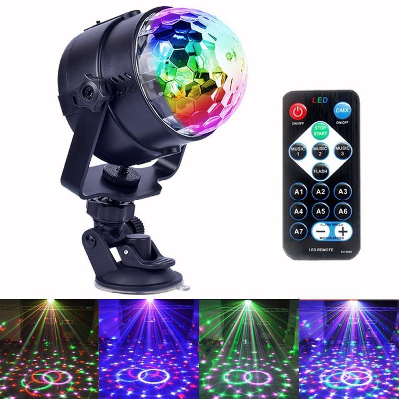 Mini Sound Activated Roterende Disco Ball Dj Verlichting Party Licht Rgb Led Podium Verlichting Voor Kerst Bruiloft Auto Thuis Party licht