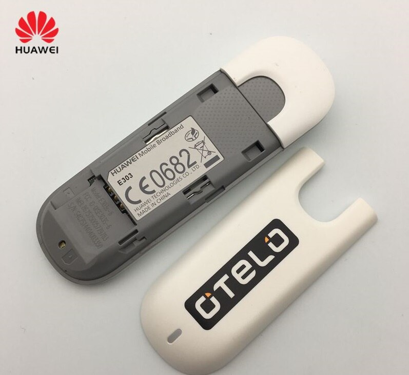 Unlocked Huawei E303s-6 Modem USB HSDPA 7.2 Mbps 3G Dongle Data and SMS Service MicroSD Card Slot Computer Work