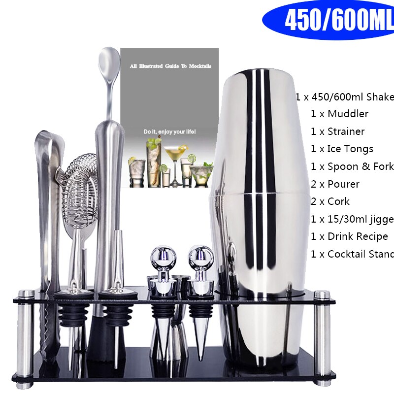 Esmula Barman Kit met standaard, 12 stuks 20oz/25oz Cocktail