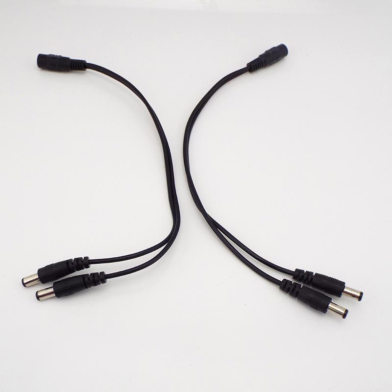 2 way DC Power adapter Cable 5.5mmx2.1mm 1 male to 2 female 2 Male Splitter connector Plug extension for CCTV LED strip light