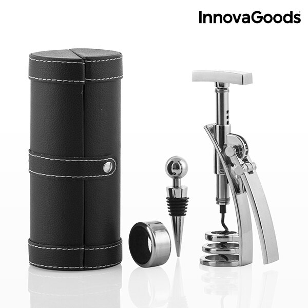 Set de Accesorios para Vino con Sacacorchos Screwpull InnovaGoods (4 Piezas)