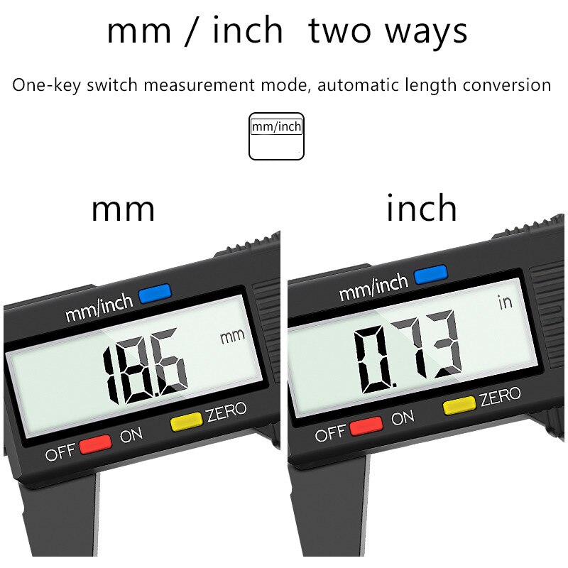 Digital Vernier Caliper 0-150mm 6-inch LCD Electronic Carbon Fiber Altimeter Micrometer Measuring Tool
