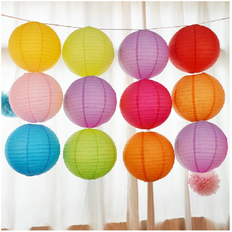 6pcs 8" 20CM Sky Blue Chinese Paper Lantern Wedding Lantern Festival Decoration