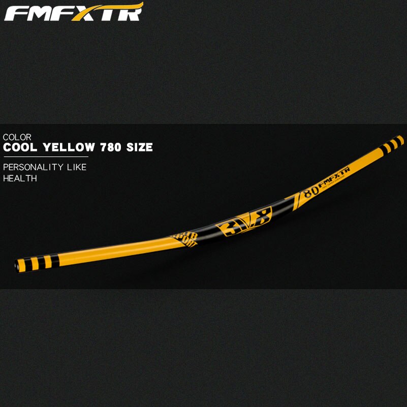 Aluminiumlegering fietsstuur mtb xm dh downhill racefiets stuur stijging stuur 10 graden backsweep 31.8*720/780mm: 780mm geel