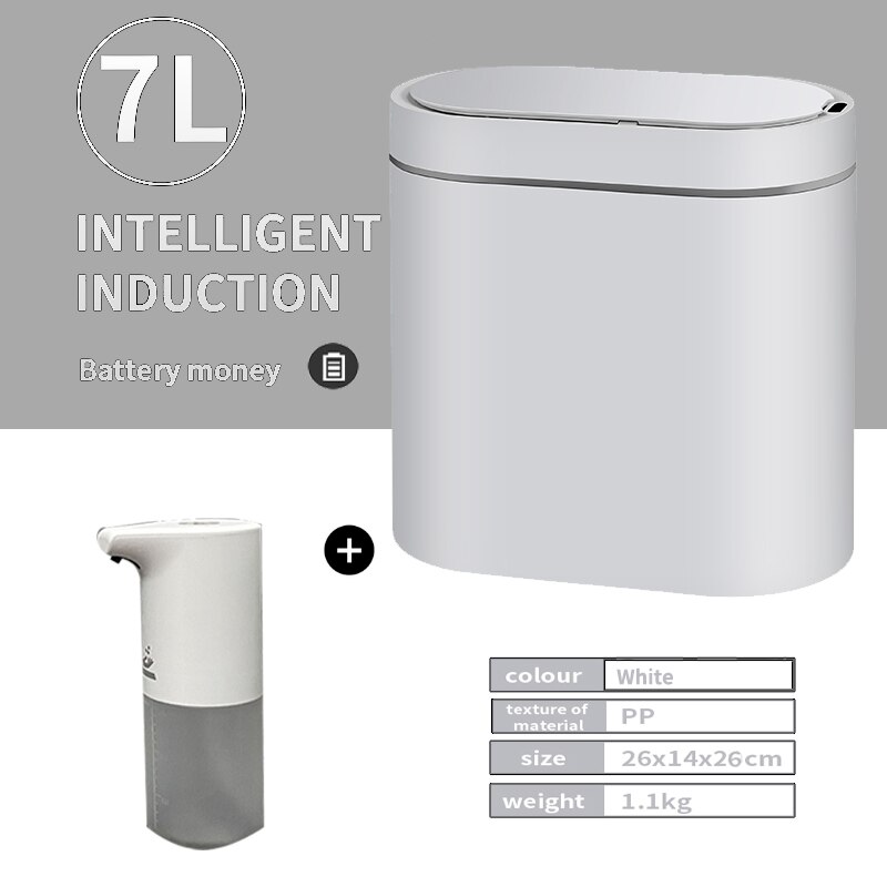 12L/15L Smart Sensor Trash Can Household Automatic Electronic Trash Can Kitchen Waste Bin Trash Can for Bedroom Kitchen Bathroom