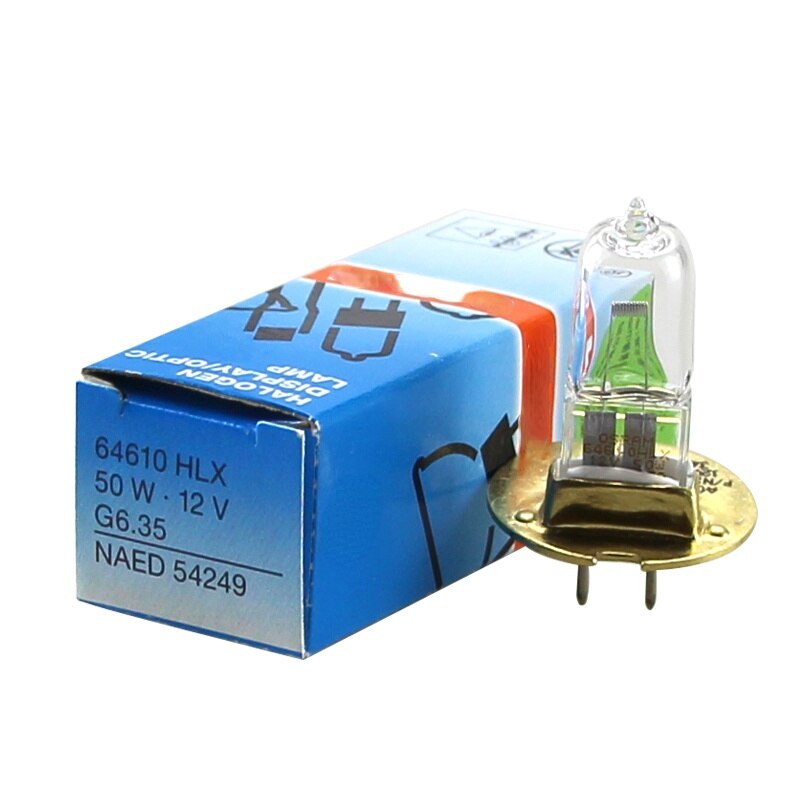 OS Halogen Lamp HLX 64610 12V 50W Optical Instrument Bulb Slit Lamp Microscope Bulb Censor Light Bulbs: 64610 With tray