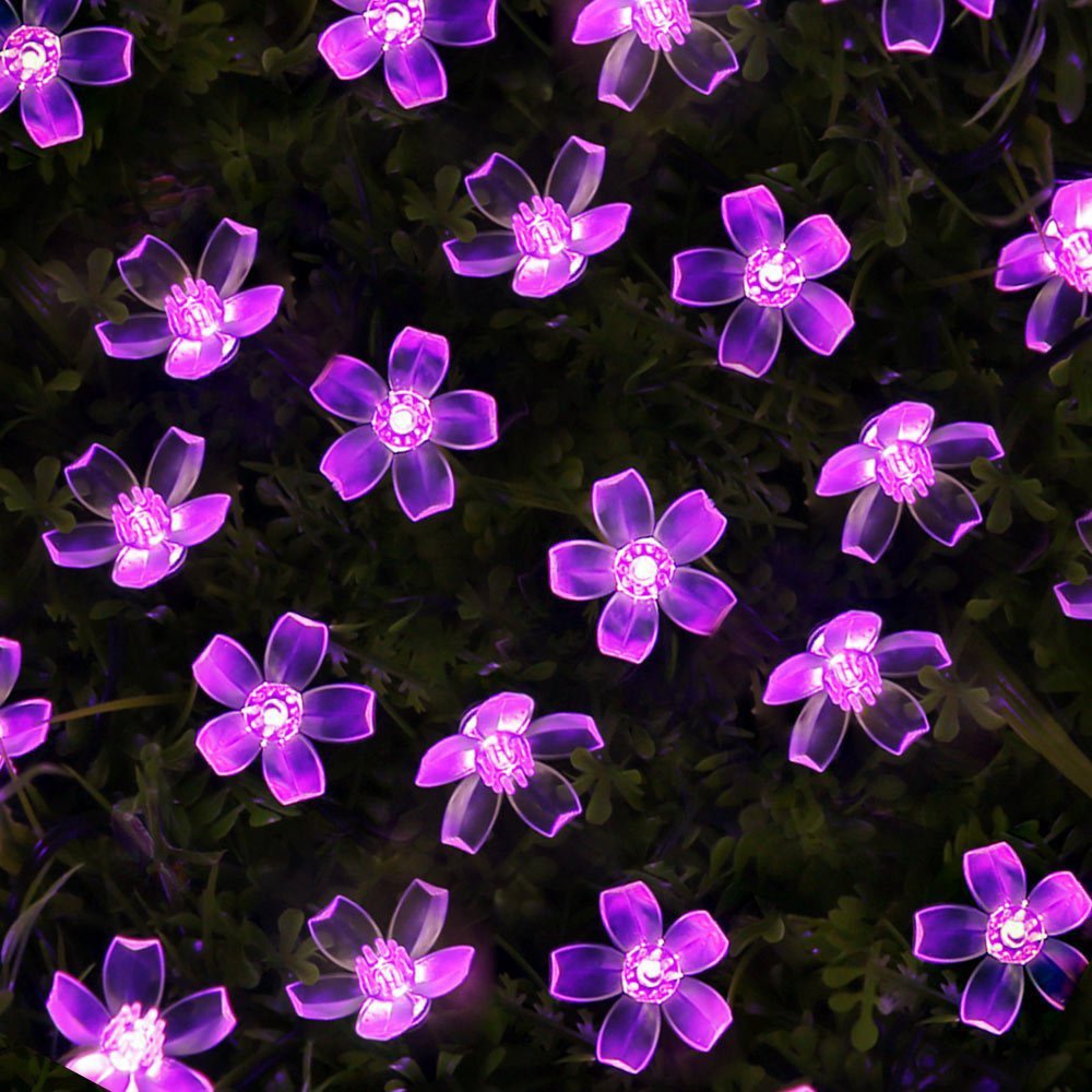 LED Cherry Blossom Battery-operated Garland Year Decorations Christmas Lights for Home Festoon Led Lights Fairy Lights: purple / 1m 10Led