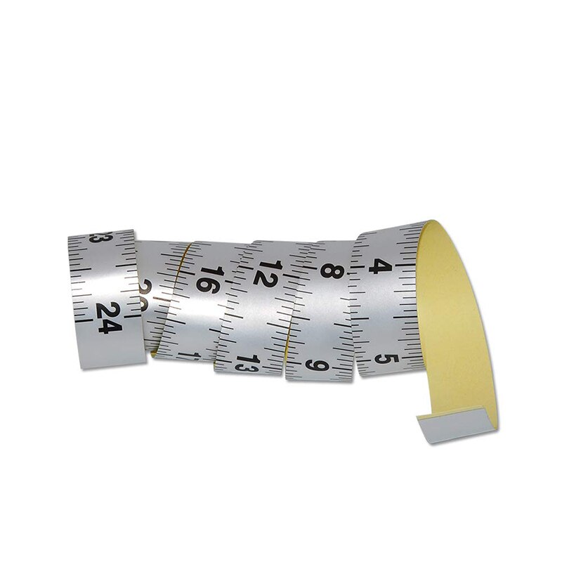 Silver Adhesive sticker ruler Workbench Ruler Adhesive Backed Tape Measure - 24 Inches 61 Centimeters Tape Measure (Inches): Default Title