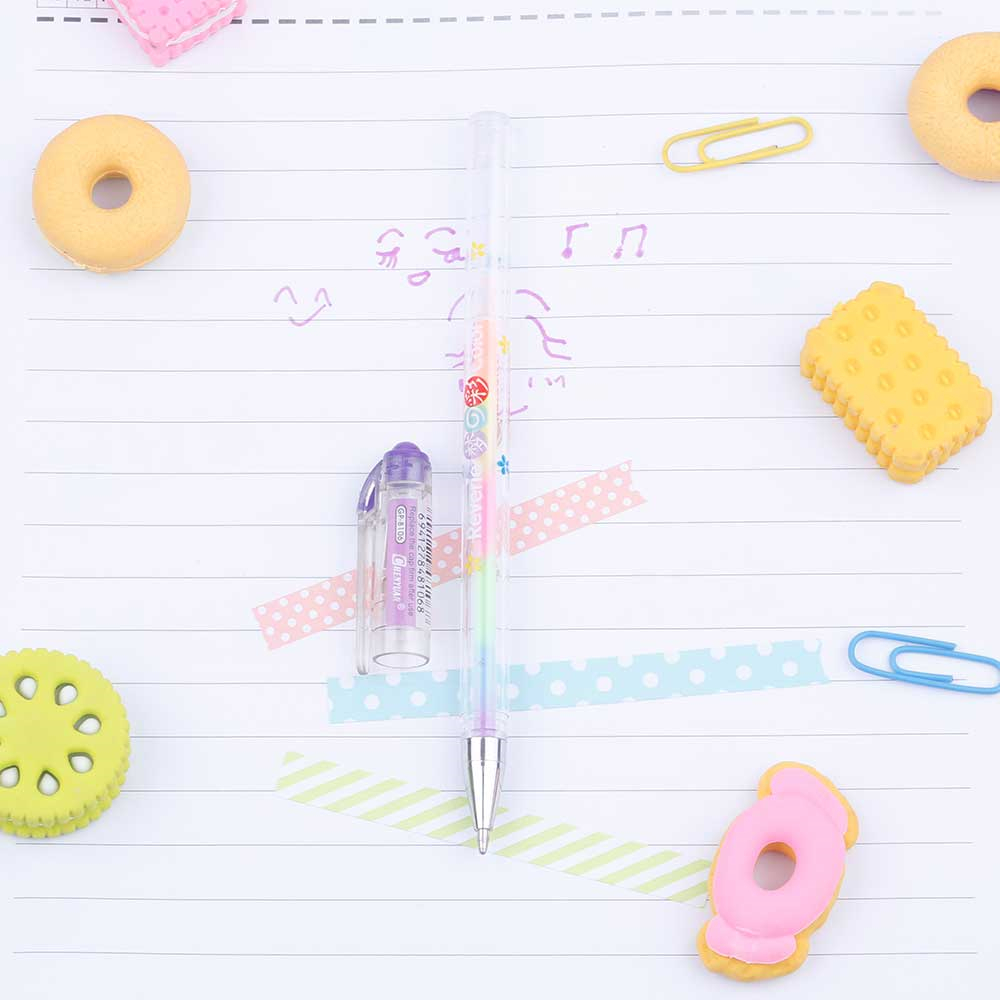 1Pcs Gradient 6 Colors in Gel Pens Office & School Supplies Ballpoint Pens