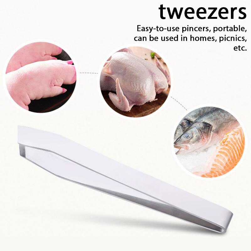 1 PC Stainless Steel Fish Bone Tweezers Pincer Clip Puller Remover Tongs Fish Bone Plucking Clamp Kitchen Gadgets Tools