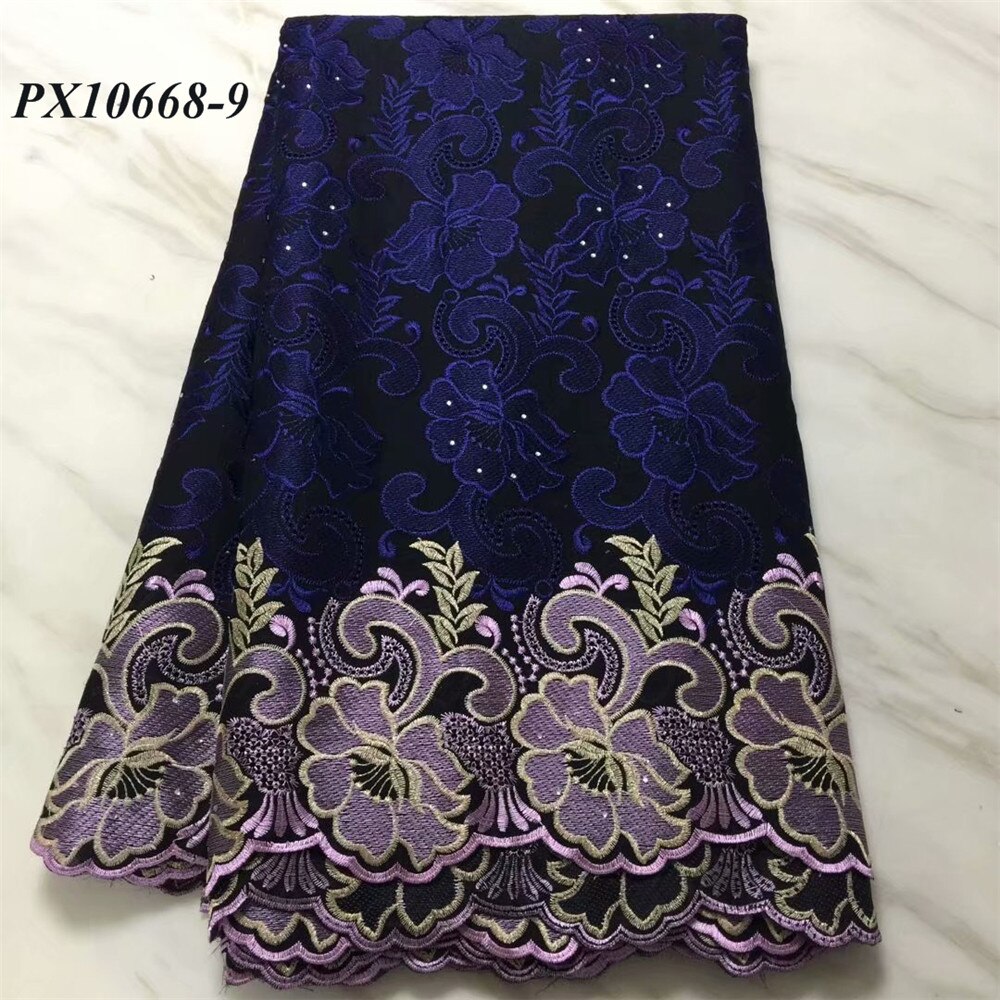 The latest good soft touch Yellow color voile cotton fabric 5 yards women evening dress lace: 9