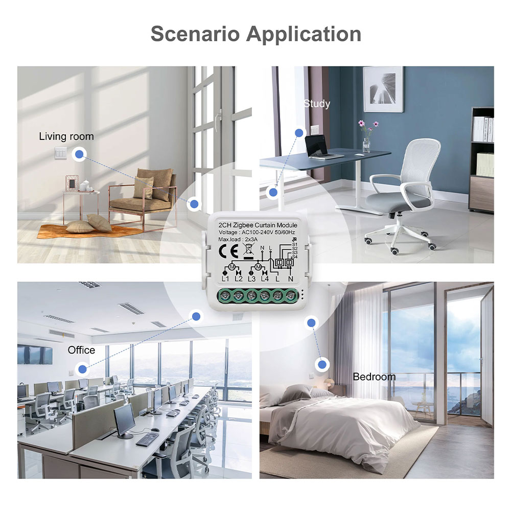 Tuya ZigBee3.0 Modulo interruttore intelligente per tende per tende a rullo Motore elettrico per otturatore 1/2 Gang Funziona con Alexa Google Home
