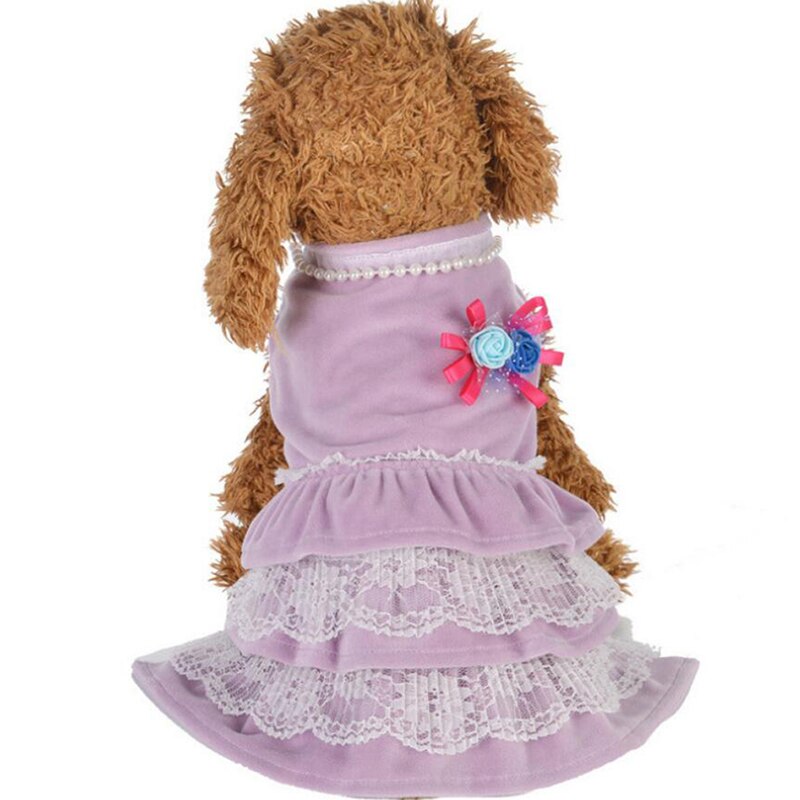 Hond Kleren Teddy Rok Hond Kleding Kralen Taart Rok dan Xiong Bomei Kat Kostuum Huisdier Rok En Najaar Dunne sectie: purple / L