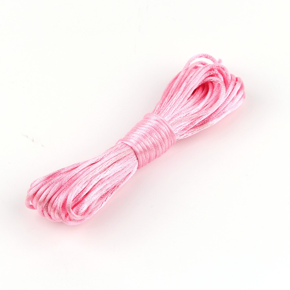 TYRY.HU Baby Teether Accessories 10m Satin Silk Rope 2mm Nylon Cord for Baby Mom Jewelry Making Teething Necklace Rattail Cord: SZ007-10 10m