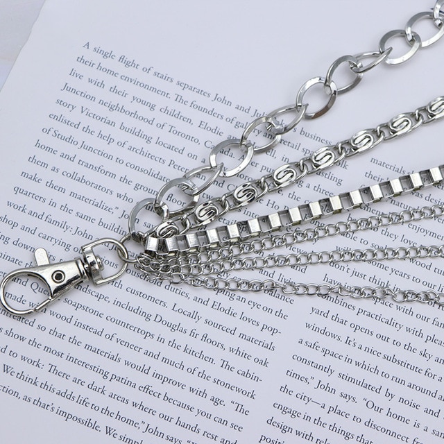 1Stck Sterne Schlauch Kette Frauen Drei Schicht Straße Metall Hosen Schlüssel Kette Punk Hüfte-hüpfen Taille Ketten Gürtel für Hosen Jeans Gürtel