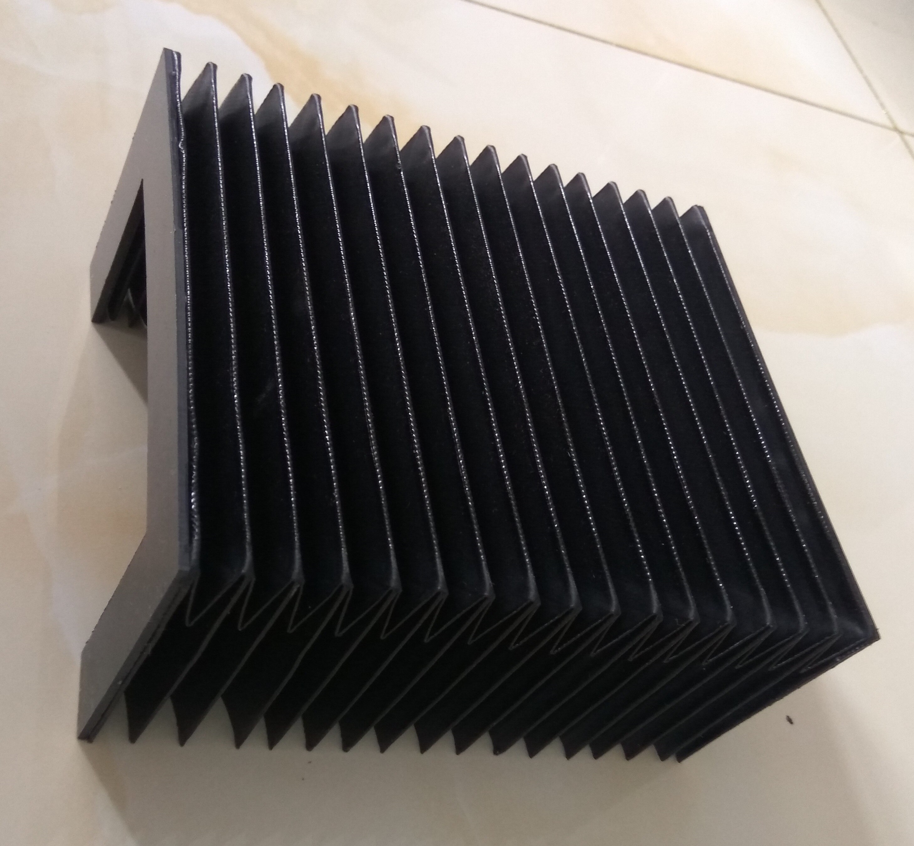 Soufflet d'accordéon de Type 12, intérieur: 235 mm x 50mm, extérieur: 265 mm x 65mm, Lmax;200mm