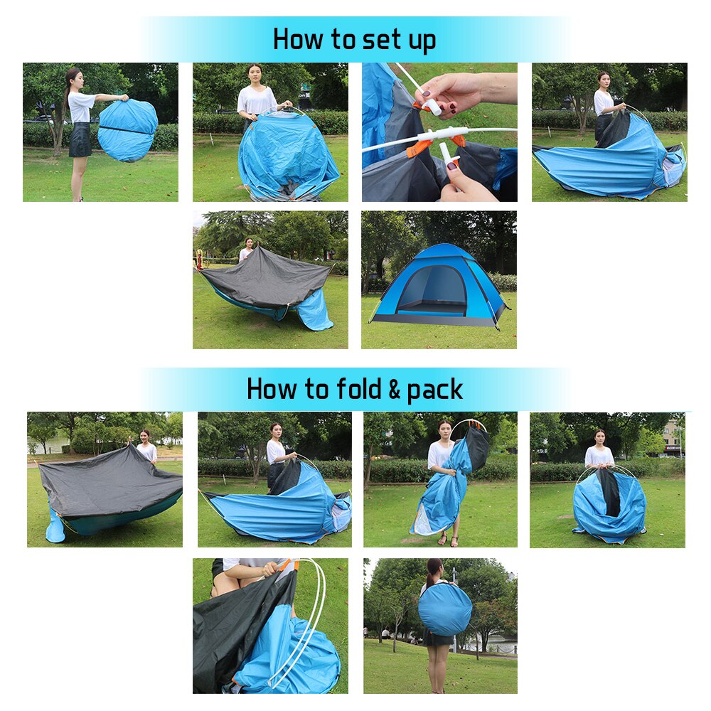 Outdoor Automatic Tent with Top Roof Shield Waterproof Camping Tent Folding Beach Tent for Camping Fishing Hiking