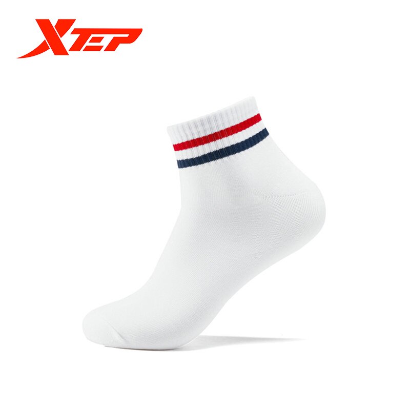 Xtep Men Cotton Mid Socks 5-Pairs/Lot Sweat-absorbent Men'summer Flat Socks Five Pairs Of Sport Shoe 881439559024