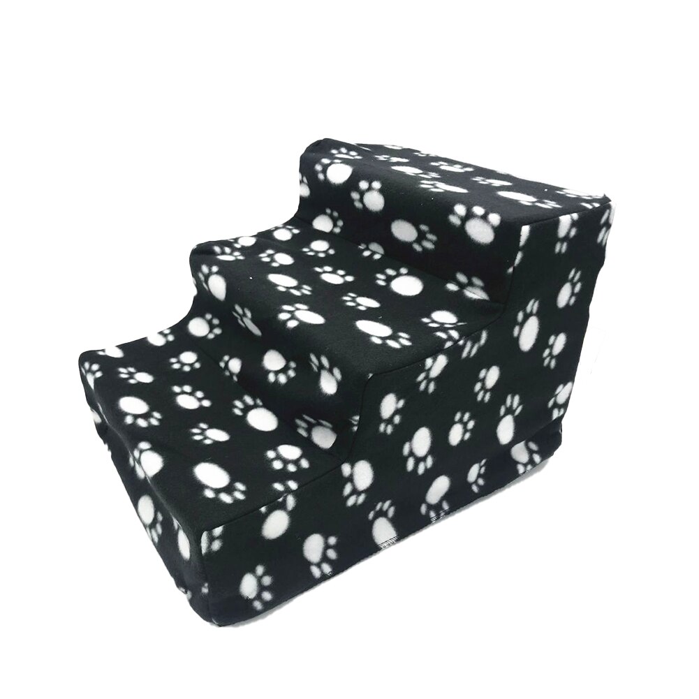 Dog Stairs Pet 3 Steps Stairs for Small Dog Cat Dog House Pet Climbing Ladder Anti-slip Removable Dogs Bed Stairs Pet Supplies: Black