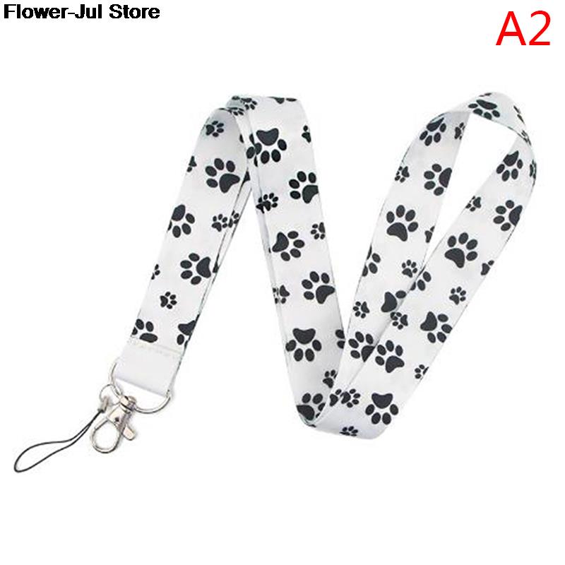 1Pc De Voetafdrukken Van Schattige Hond Stijl Terylene Telefoon Strap Vrouwen En Mannen Mobiele Telefoon Key Neck Lanyard: A2