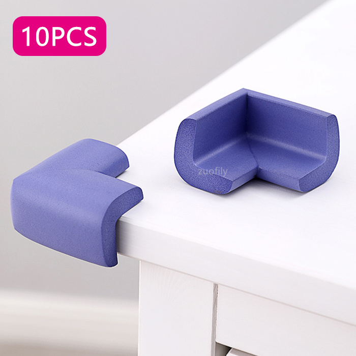 Protecteur d'angle de Table pour bébé, 10 pièces, housse de Protection de coin de meuble, bord droit doux, Protection de bord de Table pour bébé: Purple